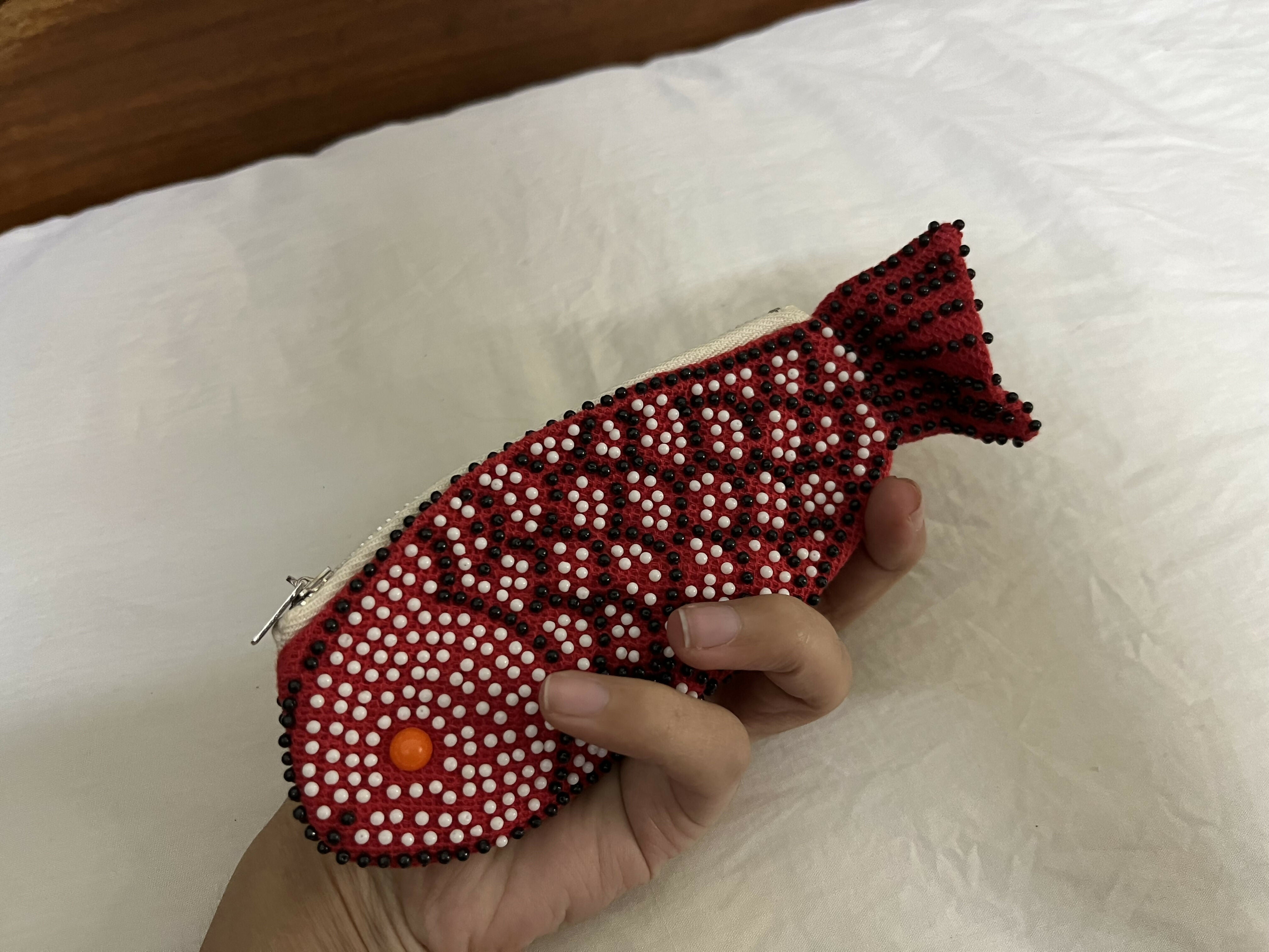 Imported from Qatar | Beaded Fish Pouch | Women Bags | Brand New with Tags