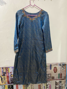 Blue Jamawar Formal Suit | 3-PC Light Formal Suit | Women Locally Made Formals | Preloved