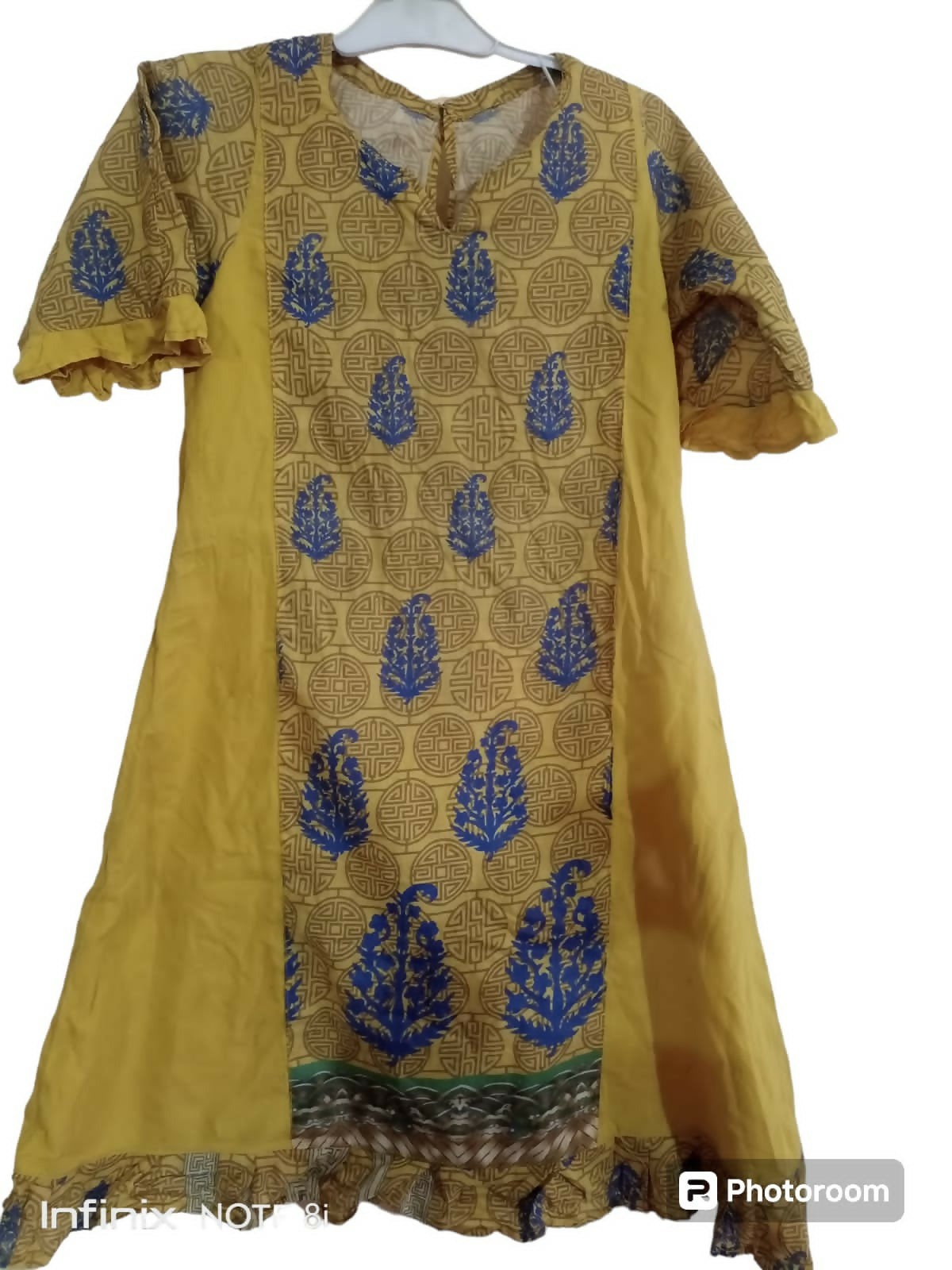 Khaadi | Beige Lawn Kurta for girls | Girls Shalwar Kameez | Size: 6 to 8 years| Preloved