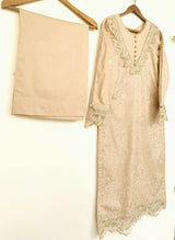 Beige 2PC Suit | Women Locally Made Kurta | Small | New