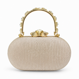 Champagne Gold Shimmer Wedding Clutch | Women Bags | Clutches | Small | Brand New