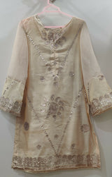 Gota Work Kurta | Women Locally Made Kurta | Golden | Large | Worn Once