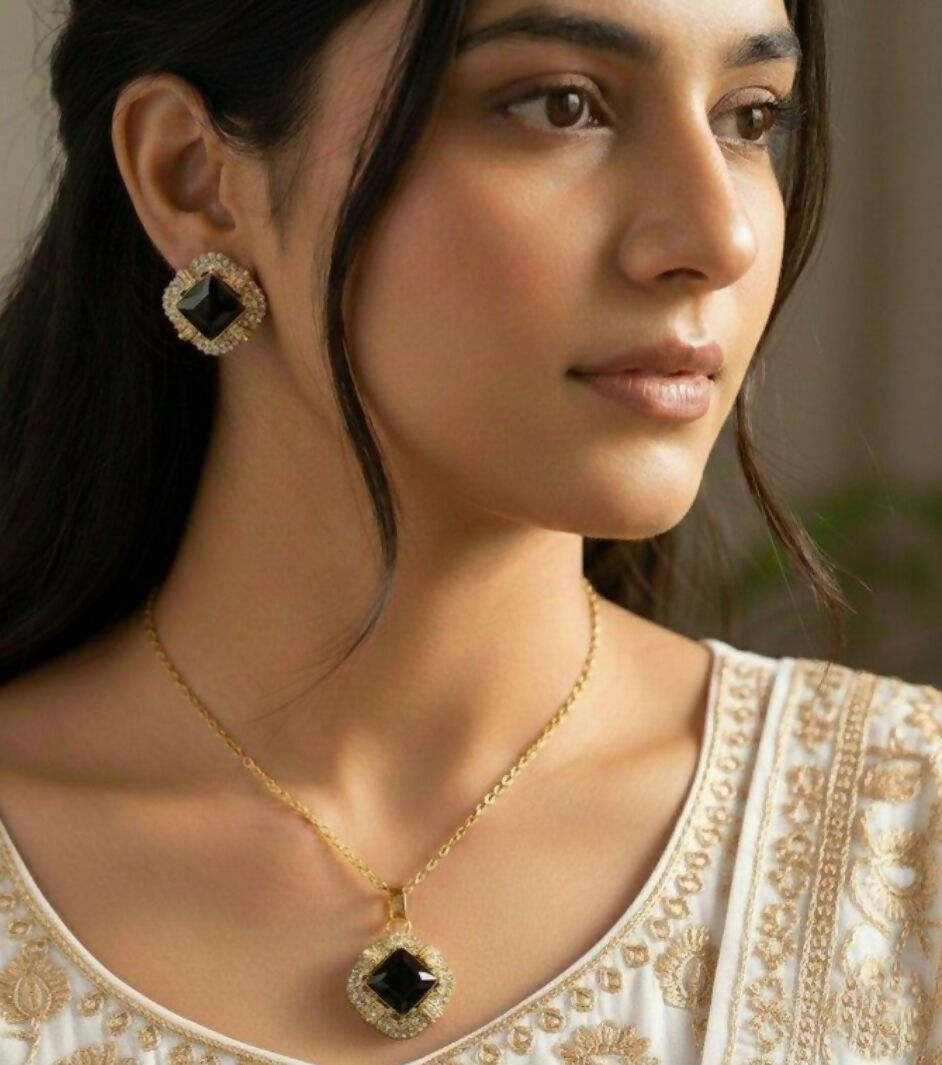 Square Pendant Set-00271 | Women Jewelry | Necklaces & Pendants | Casual jewelry sets | Brand New