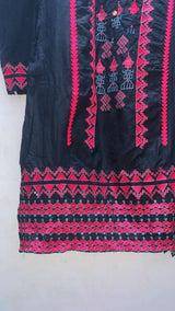 Black Embroided Kurta with Dupatta | Women Locally Made Kurta | Large | Preloved