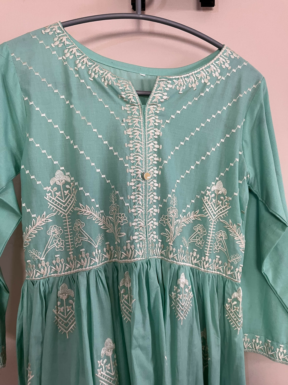 Sea Green Embroidered Frock | Women Frocks & Maxis | Small | New