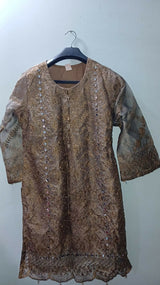 Brown Embroidered Blue 2Pcs | Women Locally Made Formals | Medium | Preloved
