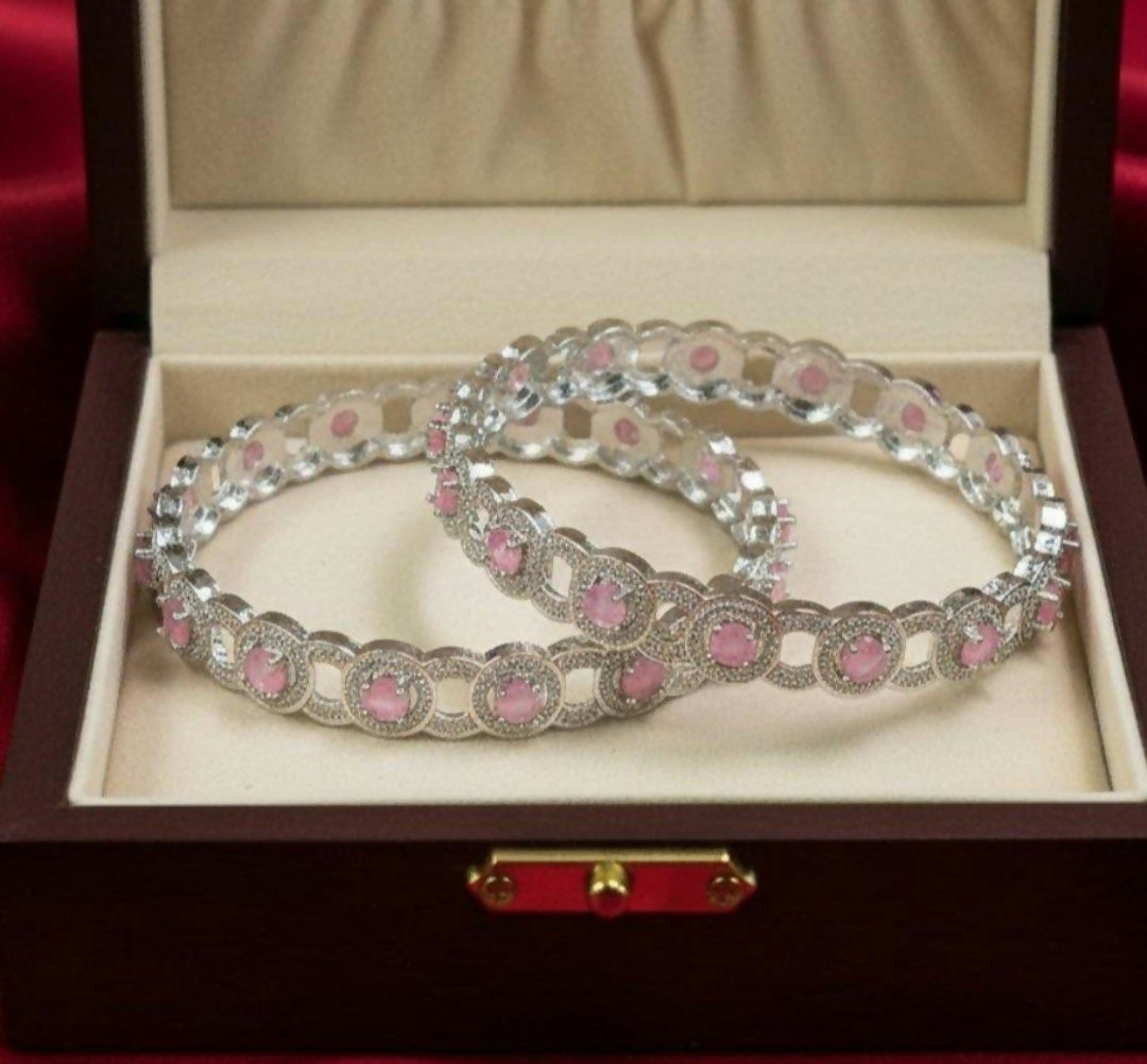 Round Stone Linked Bangle Set-00010 | Women Jewelry | Bangles/Bracelets | Brand New