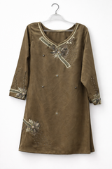Heavy Embroidered 2PC Winter Suit | Women Locally Made Kurta | Medium | Worn Once