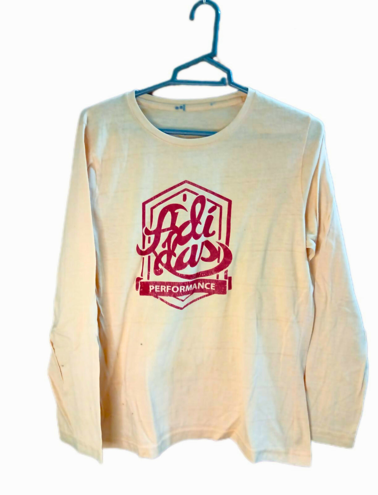 Women's Peach Cotton T-Shirt With Long Sleeves | Women Tops & Shirts | Large | Worn Once