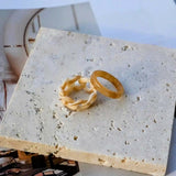 Acrylic Rings Set | Women Jewerly | Rings | Beige & Blue| Size: 8 | Brand New