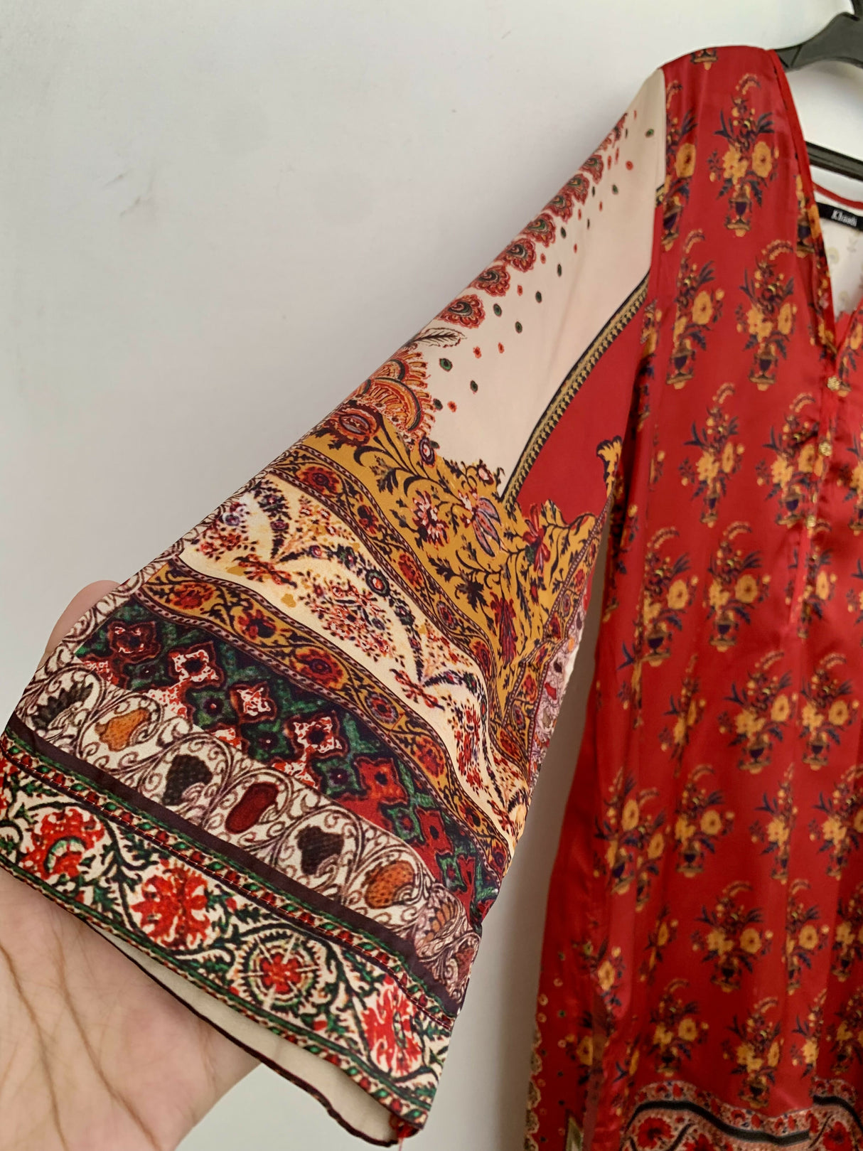 Khaadi | Women Branded Kurta | Medium | Red Silk Kurta | New