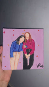 Friends painting | | For Your Home | Art and Paintings | Acrylic Painting | Size:6×6 | New