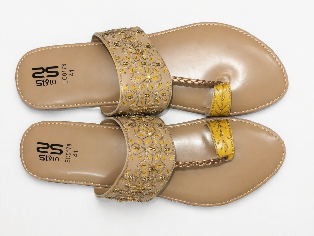 Stylo | Kolapori Chappal | Women Shoes | Sandals & Flats | Size:41 | Brand New