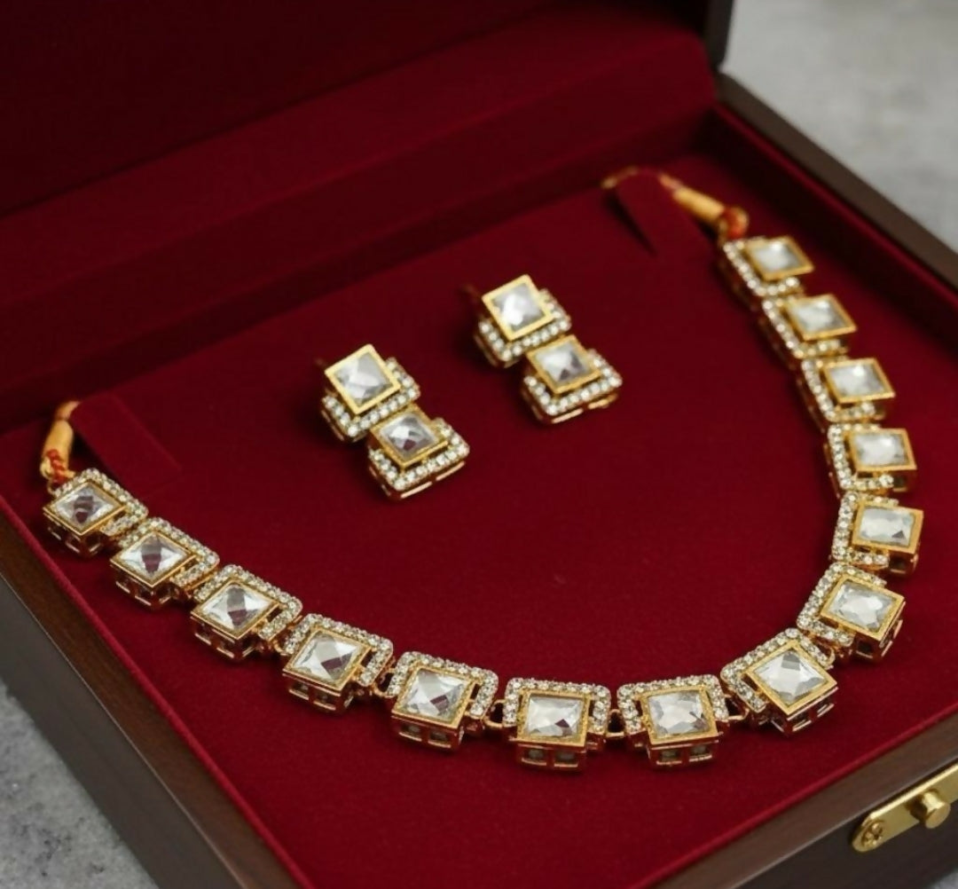 Square Necklace Set-00022 | Women Jewelry | Wedding Jewelry & Sets | Brand New