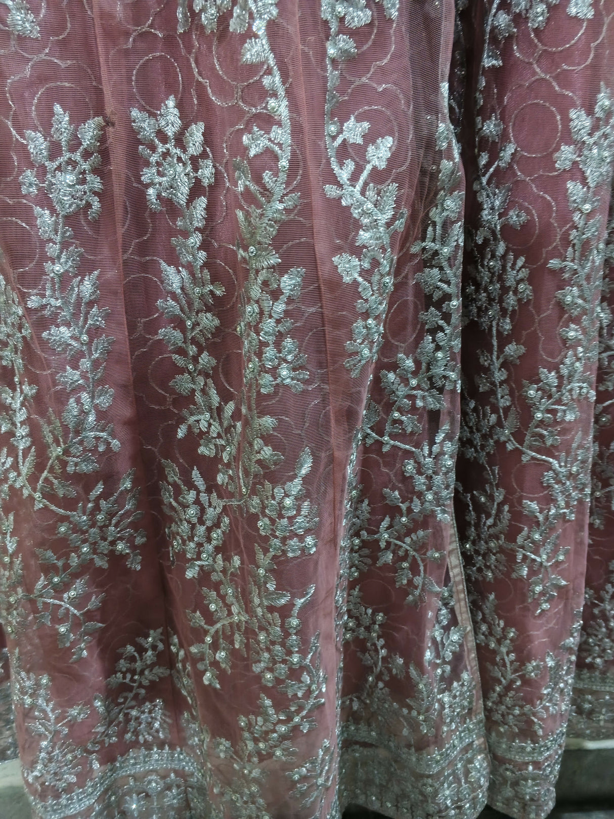 Fancy Embroidered Pink Maxi | Women Frocks & Maxis | Medium | Worn Once