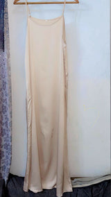 Silk Long Maxi | Women Frocks & Maxis | Beige | Small | Preloved