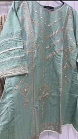 Ice Blue Embroided A-line | Women Locally Made Formals | Medium | New