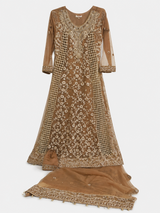 Coffee Brown Walima Maxi | Women Bridals | Small | Preloved