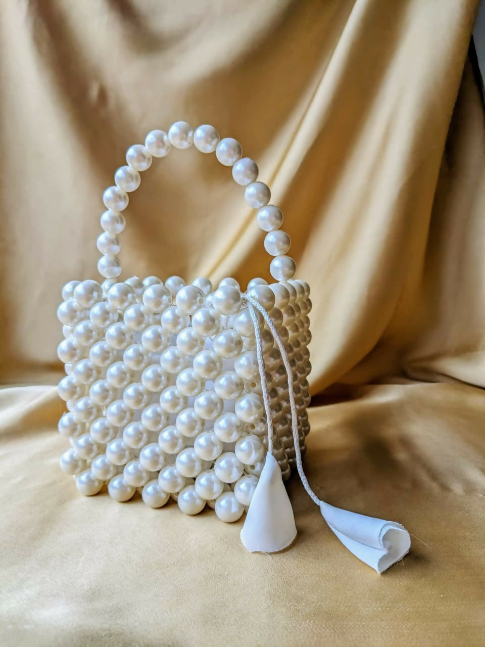 Bucket Pearl Beaded Bag | Women Bags | Size : 10x6 | New