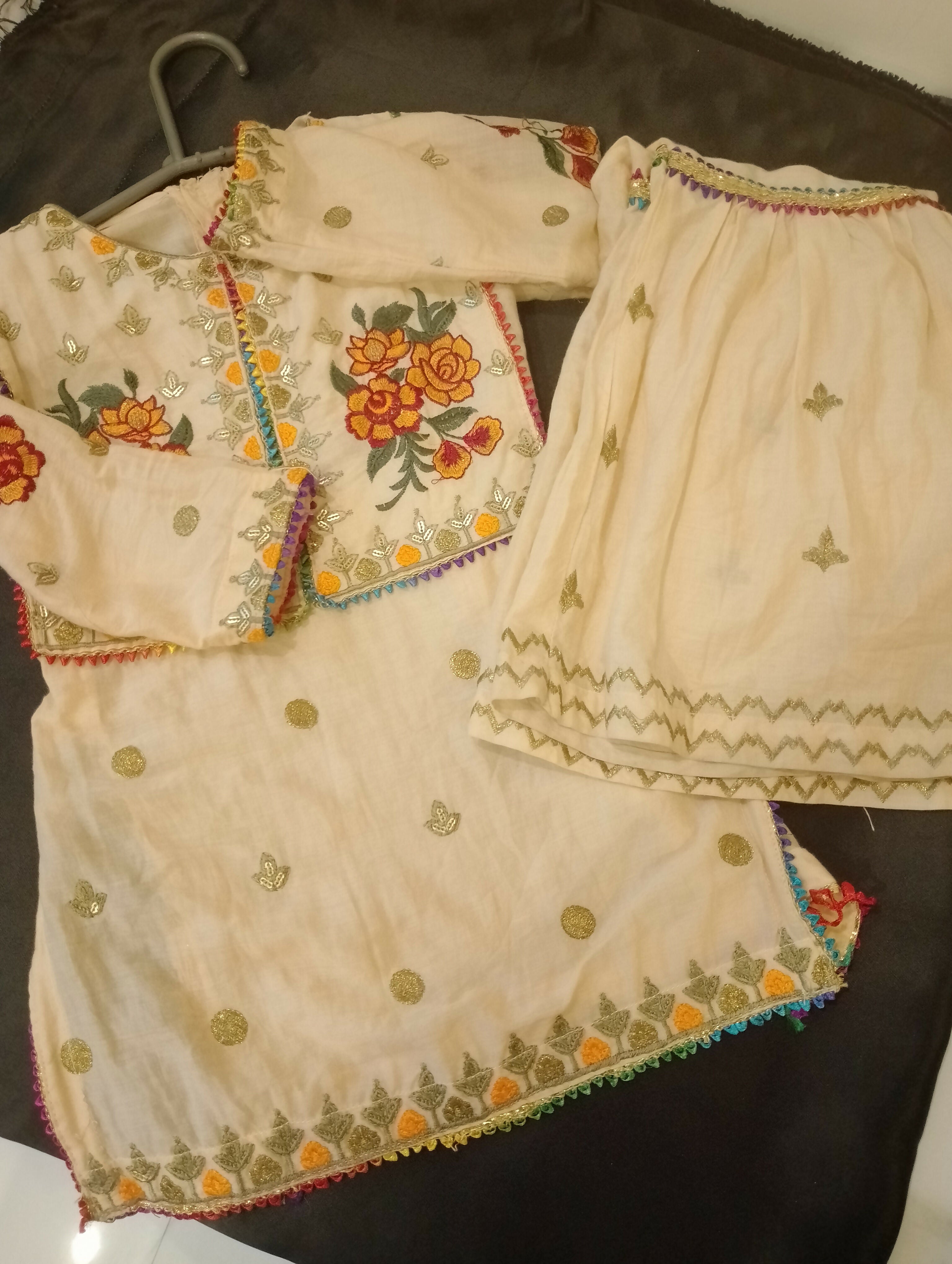 Beautiful Girls Gharara Suit | Girls Shalwar Kameez | Size: 4 yrs | Worn Once