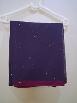 Purple & Copper Gold Embroidered Frock | Women Frocks & Maxis | Medium | Preloved
