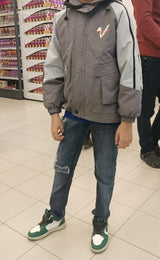 Grey Jacket With Hood | Boys Tops & Shirts | Small | Preloved