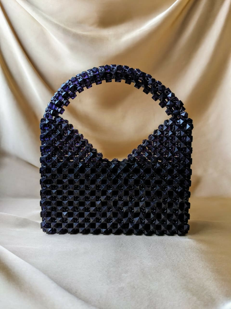 Black Crystal Beaded Bag | Women Bags | Size : 7x2 | New