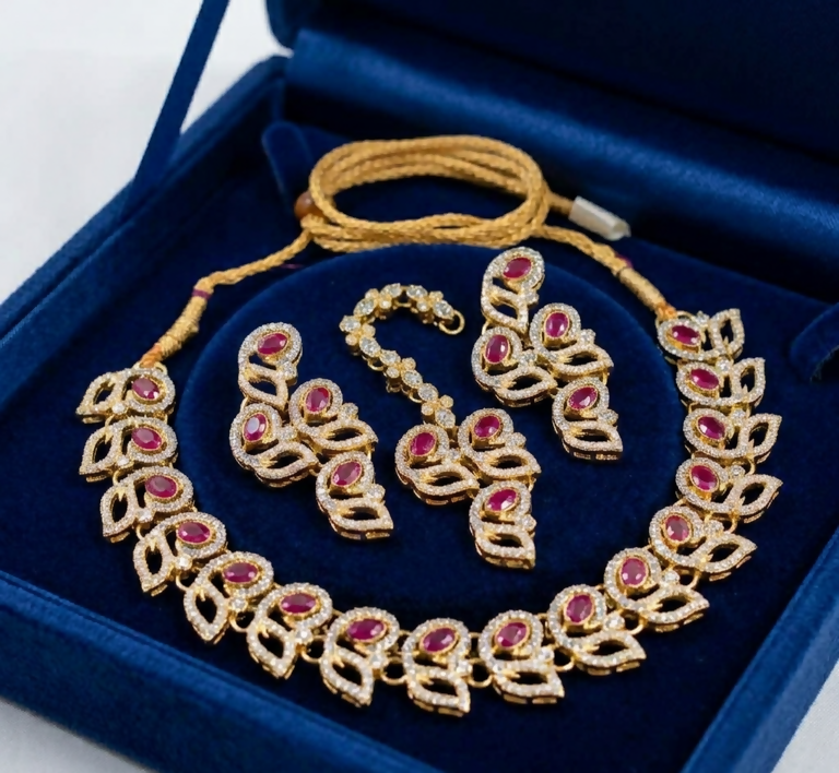 Leaf Round Necklace Set-00043 | Women Jewelry | Wedding Jewelry & Sets | Brand New