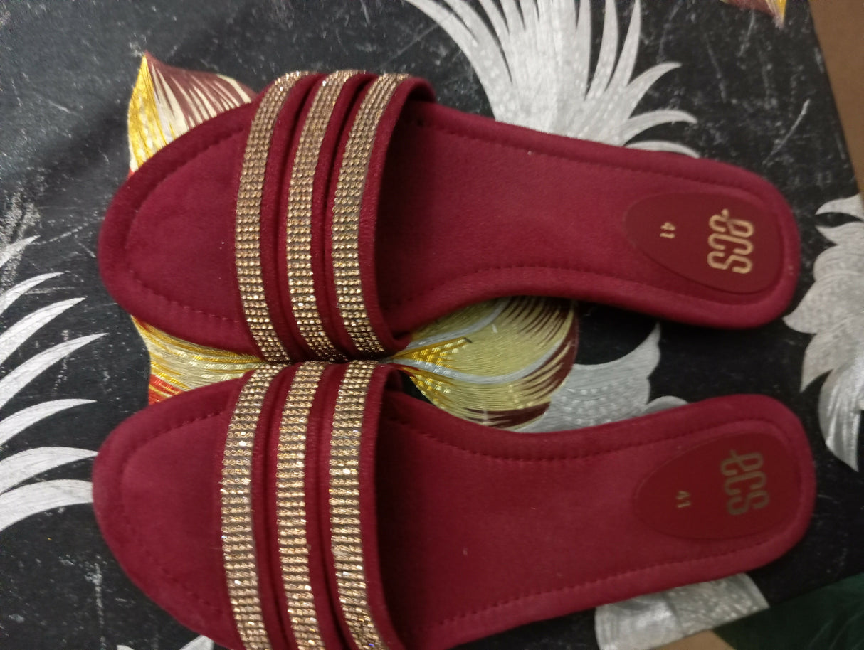 ECS | Women Shoes | Sandals & Flats | Size: 41 | Maroon | Brand New
