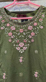 Bin Saeed | Women Branded Kurta | Green Kurta | Medium | Brand New