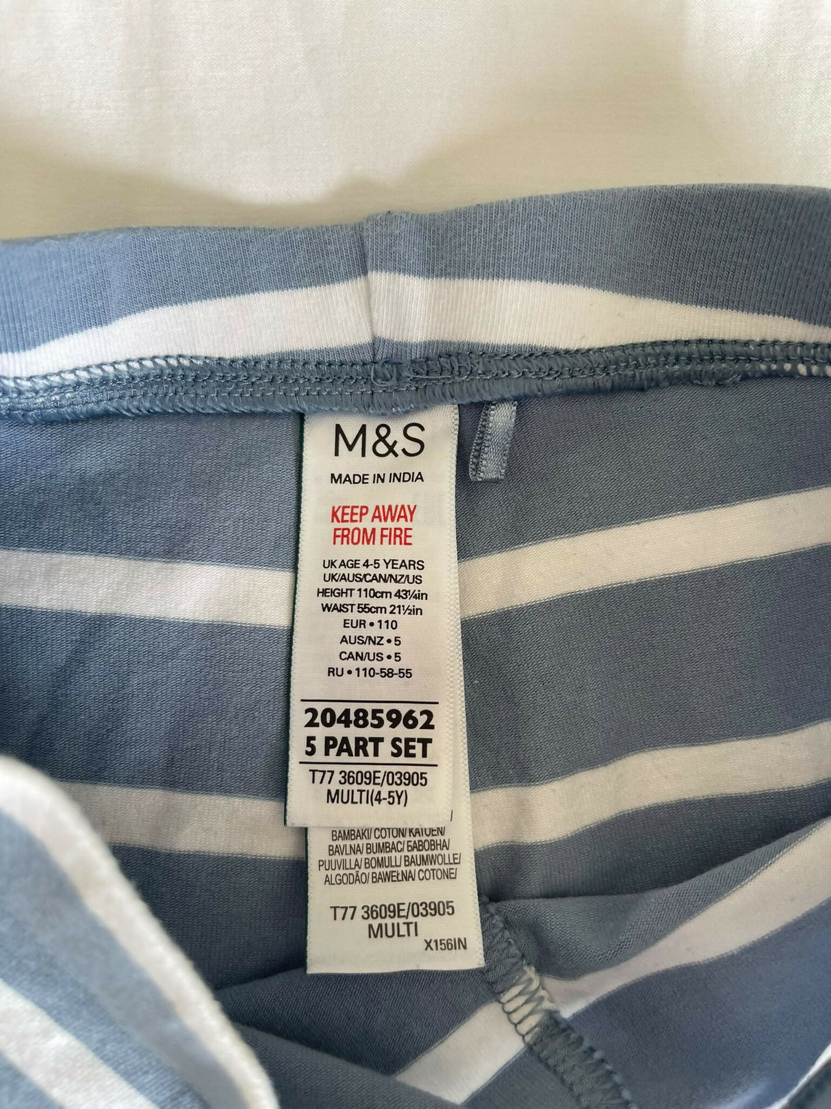 M&S | Kids | Girls Bottoms & Pants | Size: 4 to 5 Yrs | Blue & White | Preloved