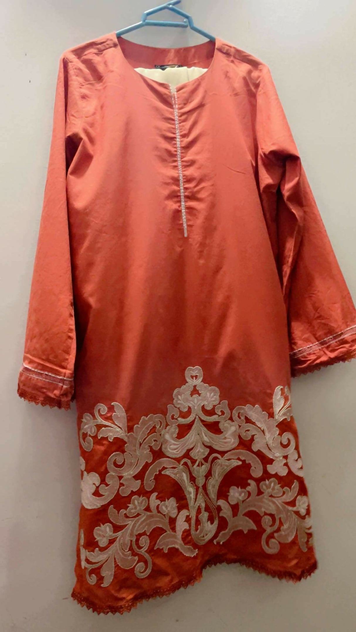 Alkaram | Women Branded Kurta | Orange | Large | Preloved