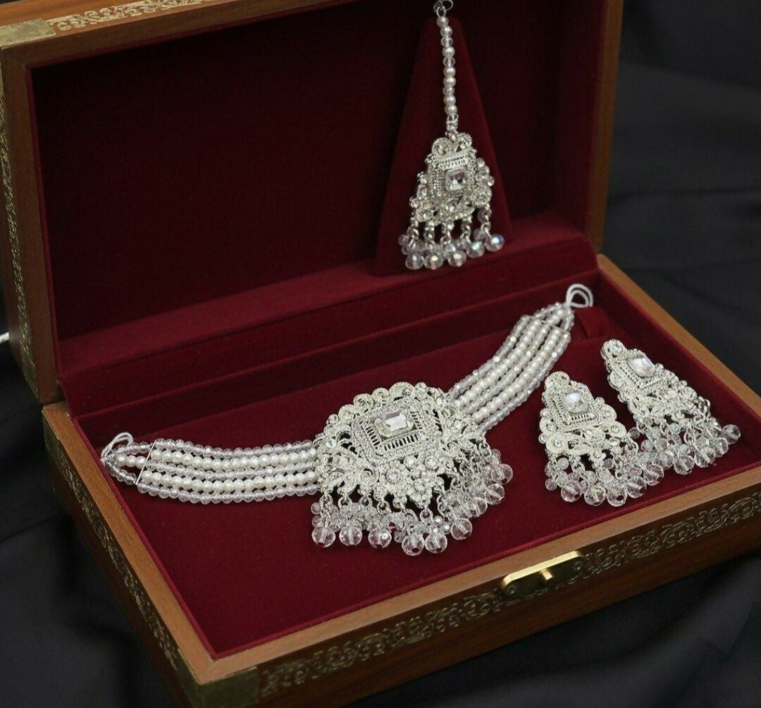 Rectangle Flower Choker Set-00263 | Women Jewelry | Wedding Jewelry & Sets | Brand New