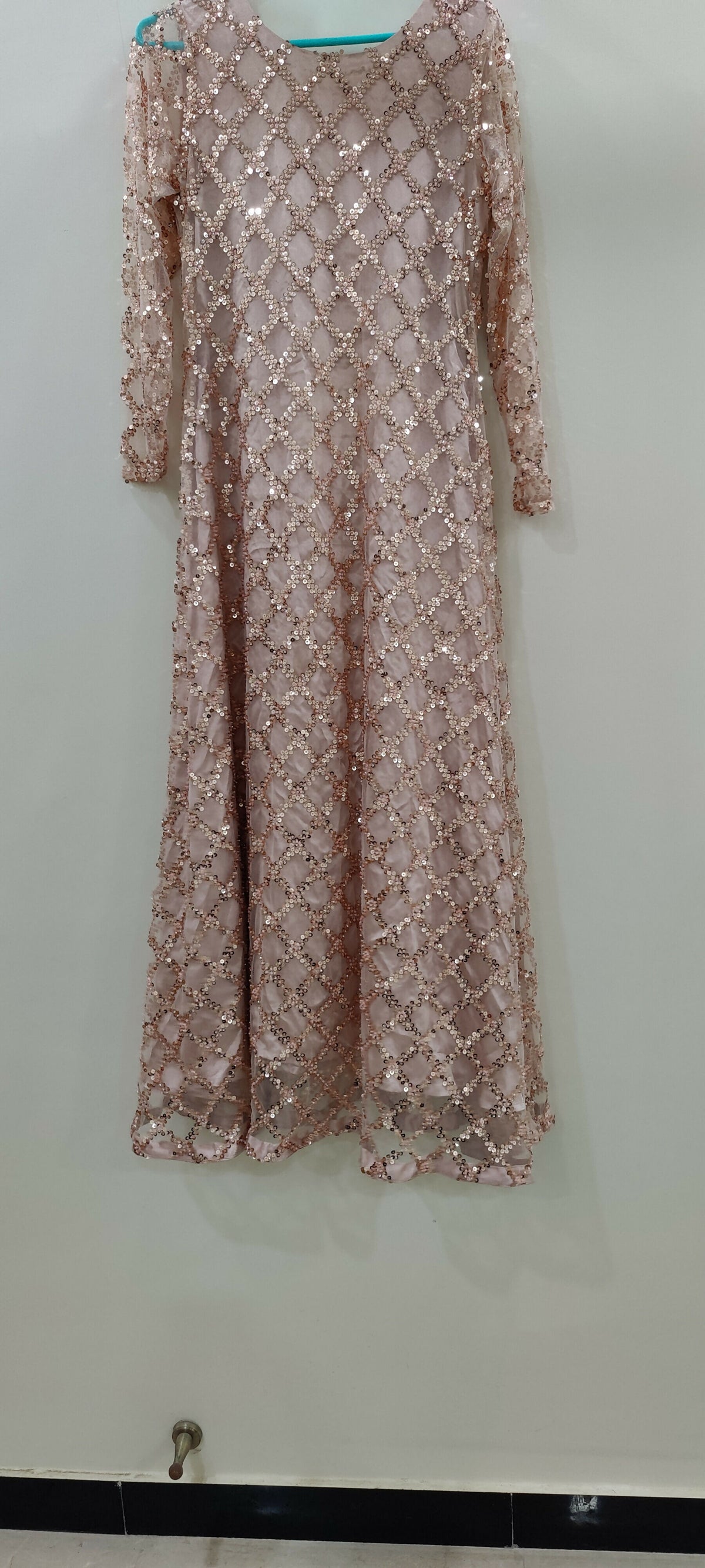 Sequins Maxi | Women Frocks & Maxis | Peach | Small | Worn once