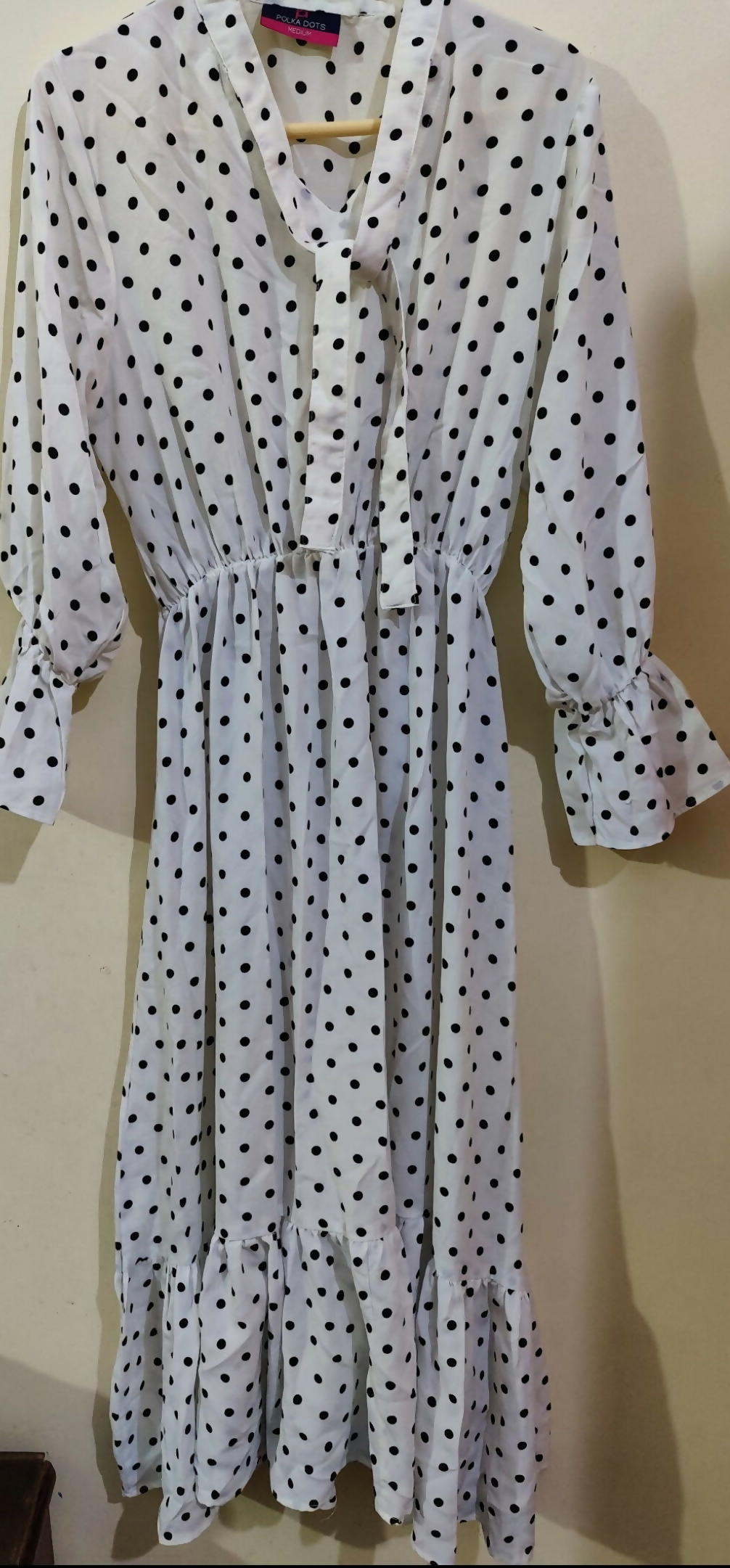 Polka Dot | Black & White Maxi | Women Froks & Maxis | Small | Worn Once