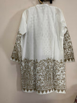 White and Gold Kurta | Women Locally Made Kurta | Large | Brand New