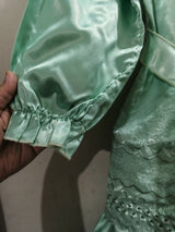 Sea Green Silk Frock | Girls Skirts & Dresses | Size: 6 to 7 Yrs | Preloved