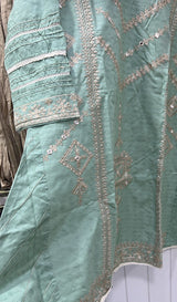 Ice Blue Embroided A-line | Women Locally Made Formals | Medium | New