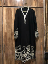 Beautiful Black & White Aplic Work Kurta & Dopatta | Women Locally Made Kurta | Large | New