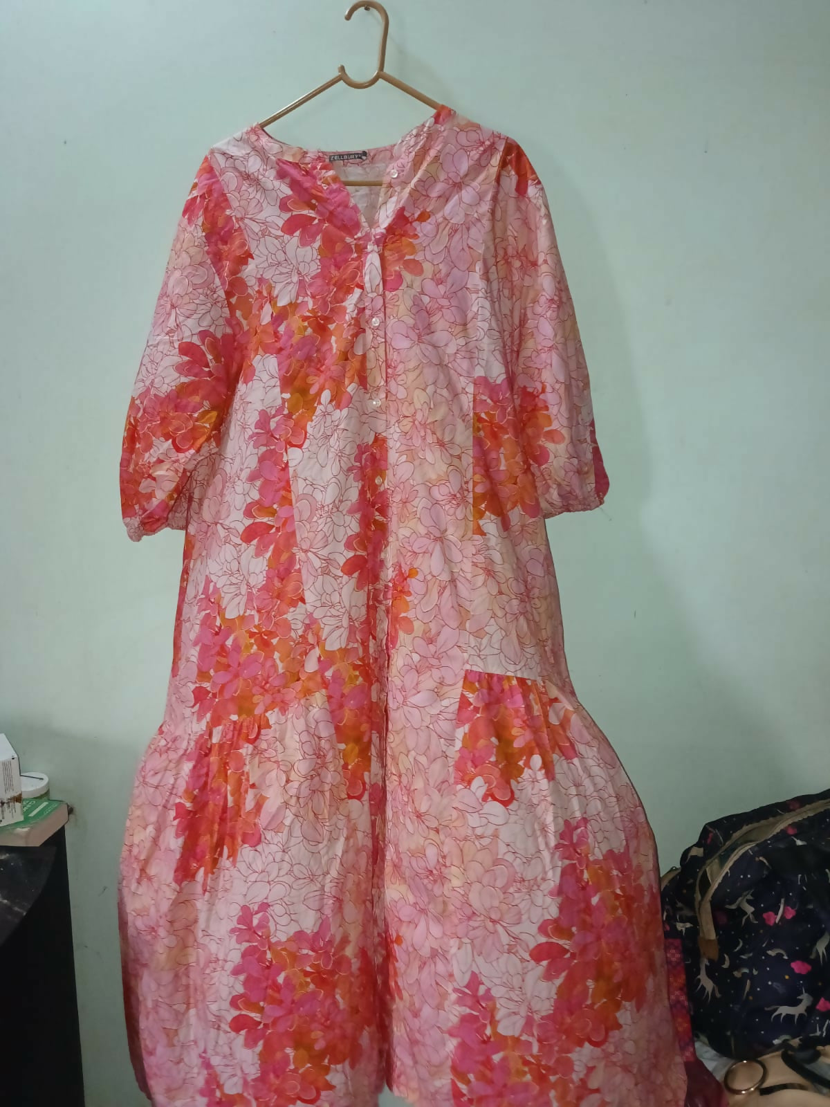 Zellbury | Women Frocks & Maxis | Orange & White | Large | Preloved
