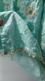 Embroidered Blue 3Pcs | Women Locally Made Formals | Medium | Preloved