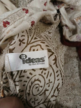Gul Ahmed | Women Branded Formals | Beige and Maroon | Large | Preloved