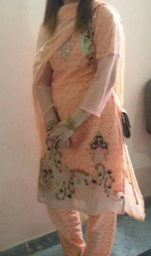 3 PC Peach Embroided Suit | Women Locally Made Formals | Medium | Worn Once