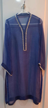 Pure organza2Pcs | Women Locally Made Kurta | Medium | Worn Once