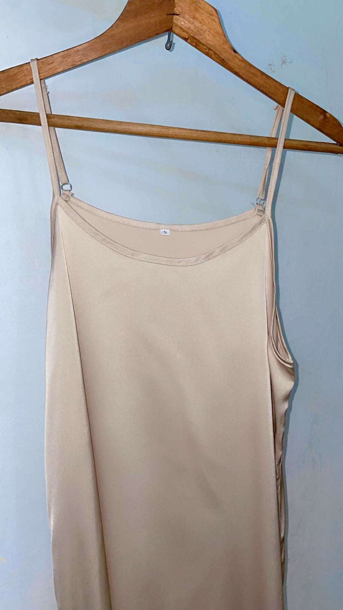 Silk Long Maxi | Women Frocks & Maxis | Beige | Small | Preloved