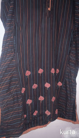 Edenrobe Embroided Shirt / kurta | Women Branded Kurta| Long black Embroided shirt branded| X Large | Preloved