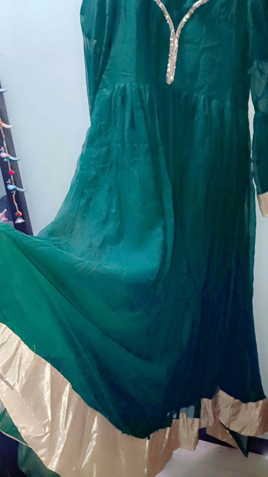 Green Anarkali Frock | Women Frocks & Maxis | Large | Worn Once