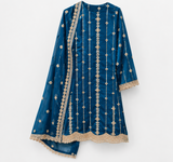 Royal Blue Embroidered Dress | Women Locally Made Formals | Medium | Worn Once