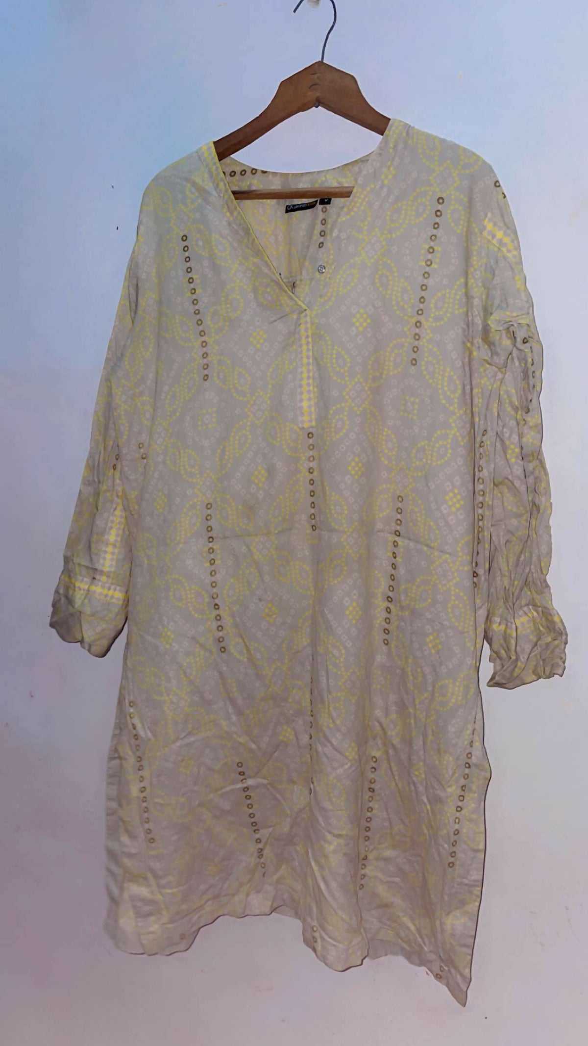 Alkaram | Women Branded Kurta | Yellow | Medium | Preloved
