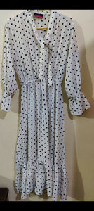 Polka Dot | Black & White Maxi | Women Froks & Maxis | Small | Worn Once